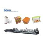 Rolam High Speed Cardboard Paper Box 4 6 Corner Crash Lock Bottom Fully Automatic Folder Gluer Carton Pasting Folding Gluing Machine - Image 2