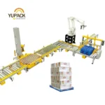 Automation Stretch Wrapping Robot Palletizing System with Pallet Dispenser Conveyors