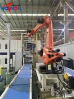 Robot Arm with Pneumatic Gripper Grab Bag for Palletizing Robot