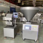 Industrial Easy Operation Pepperoni Bratwurst Salami Chorizo Hot Dog Ham Bacon Saucisson Frankfurter Sausage Vacuum Stuffing Filler Filling Making Machine