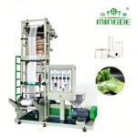 Automatic Single Screw Mini PE Nylon Blown Extruder Making Extruding Small Plastic Garbage Bag Film Blowing Extrusion Machine T -Shirt Bag Film Extrude Machine